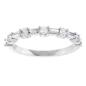 14K White Gold 3/8 CTW Diamond Anniversary Band. 126683:106:P