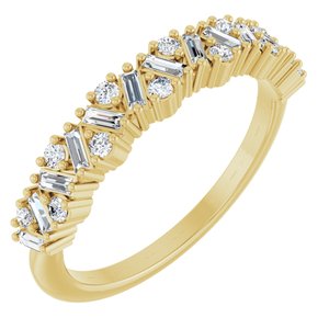 14K Yellow Gold 3/8 CTW Diamond Scattered Anniversary Band. 126648:105:P