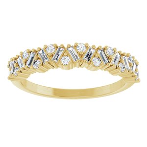 14K Yellow Gold 3/8 CTW Diamond Scattered Anniversary Band. 126648:105:P