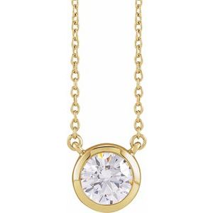 14K Yellow Gold 1 CTW Diamond Adjustable 16-18" Necklace. 689009:LG100:P