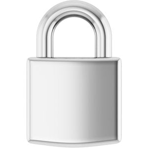 14K White Gold Engravable Lock Pendant. 87184:111:P