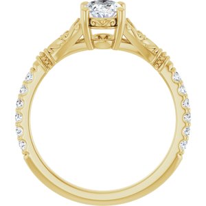 14K Yellow Gold 7x5 mm Oval Accented Engagement Ring. 126681:480:P