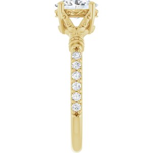14K Yellow Gold 7x5 mm Oval Accented Engagement Ring. 126681:480:P