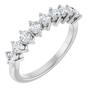 14K White Gold 1/2 CTW Diamond Anniversary Band. 126666:LG6004:P