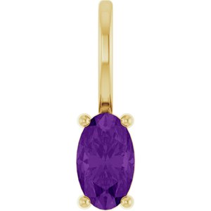 14K Yellow Gold 5x3 mm Natural Amethyst Charm/Pendant. 88601:116:P