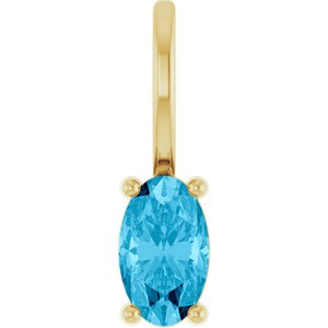 14K Yellow Gold 5x3 mm Natural Aquamarine Charm/Pendant. 88601:121:P