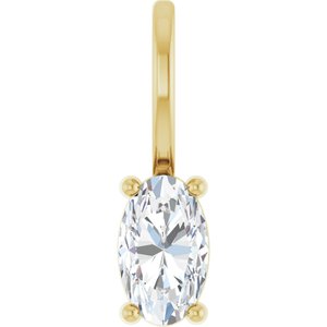 14K Yellow Gold 5x3 mm Natural White Sapphire Charm/Pendant. 88601:130:P