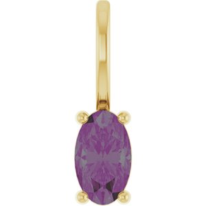 14K Yellow Gold 5x3 mm Lab-Grown Alexandrite Charm/Pendant. 88601:124:P