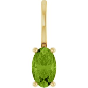 14K Yellow Gold 5x3 mm Natural Peridot Charm/Pendant. 88601:128:P