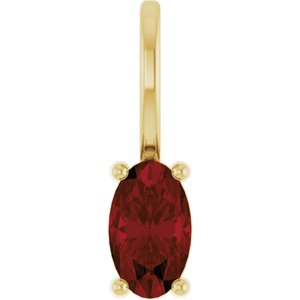 14K Yellow Gold 5x3 mm Natural Mozambique Garnet Charm/Pendant. 88601:142:P