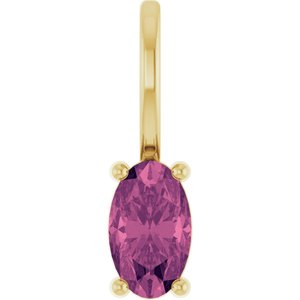 14K Yellow Gold 5x3 mm Natural Pink Tourmaline Charm/Pendant. 88601:132:P