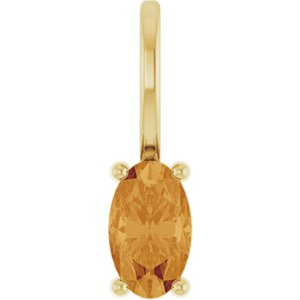 14K Yellow Gold 5x3 mm Natural Citrine Charm/Pendant. 88601:120:P