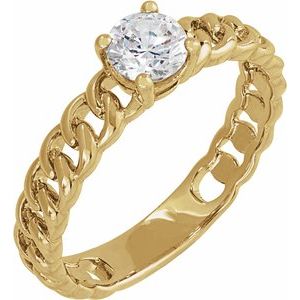 14K Yellow Gold 1/2 CT Diamond Solitaire Ring. 689046:LG600:P