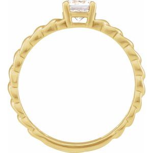 14K Yellow Gold 1/2 CT Diamond Solitaire Ring. 689046:LG600:P