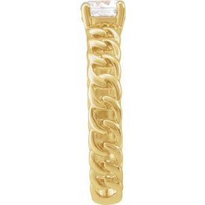 14K Yellow Gold 1/2 CT Diamond Solitaire Ring. 689046:LG600:P