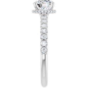 14K White Gold 6.5 mm Round 3/8 CTW Diamond Hidden Halo-Style Accented Engagement Ring. 126669:2459:P