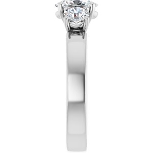 14K White Gold 7x5 mm Oval Three-Stone Engagement Ring. 126630:1285:P