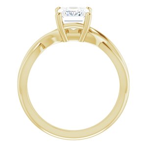 14K Yellow Gold 8x6 mm Emerald Solitaire Engagement Ring. 126684:346:P