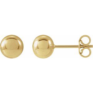 14K Yellow Gold 6 mm Ball Earrings. 689073:104:P