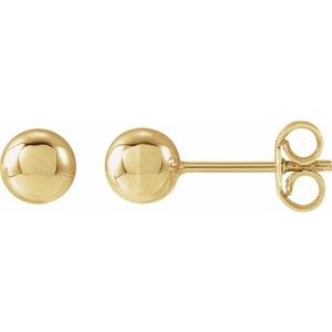 14K Yellow Gold 5 mm Ball Earrings. 689073:106:P