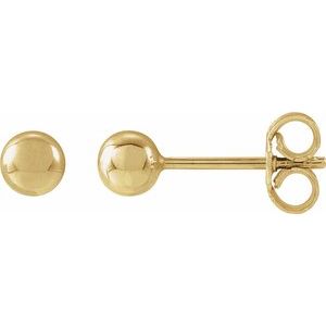 14K Yellow Gold 4 mm Ball Earrings. 689073:108:P