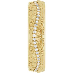 14K Yellow Gold 1/4 CTW Diamond Band. 126724:140:P