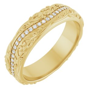 14K Yellow Gold 1/4 CTW Diamond Band. 126724:140:P