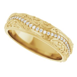 14K Yellow Gold 1/4 CTW Diamond Band. 126724:140:P