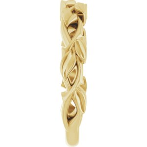 14K Yellow Gold 4 mm Floral Band. 57936:107:P