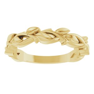14K Yellow Gold 4 mm Floral Band. 57936:107:P