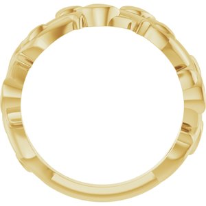 14K Yellow Gold 4 mm Floral Band. 57936:107:P