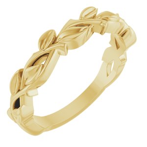 14K Yellow Gold 4 mm Floral Band. 57936:107:P