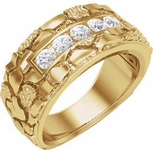 14K Yellow Gold 1/2 CTW Diamond Men's Band. 689068:LG600:P