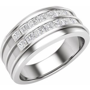 14K White Gold 1 1/4 CTW Diamond Men's Band. 689071:LG601:P