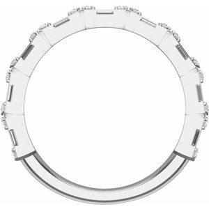 14K White Gold 2 CTW Diamond Anniversary Band. 689076:LG601:P