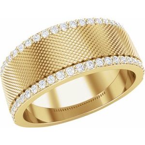 14K Yellow Gold 1/2 CTW Diamond Band. 689040:603:P
