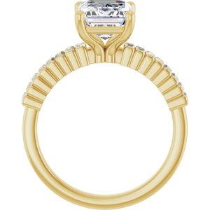 14K Yellow Gold 9x7 mm Emerald Accented Engagement Ring. 126687:256:P