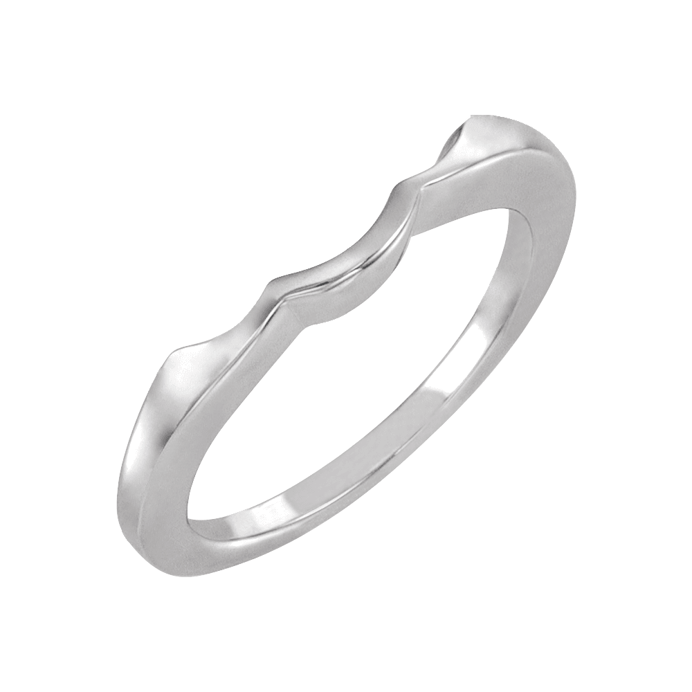 14K White Gold 6.5 mm Round Bezel-Set Three-Stone Engagement Ring. 120411:255579:P