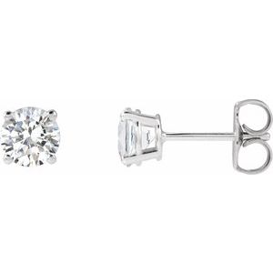 14K White Gold 1 CTW Diamond Earrings