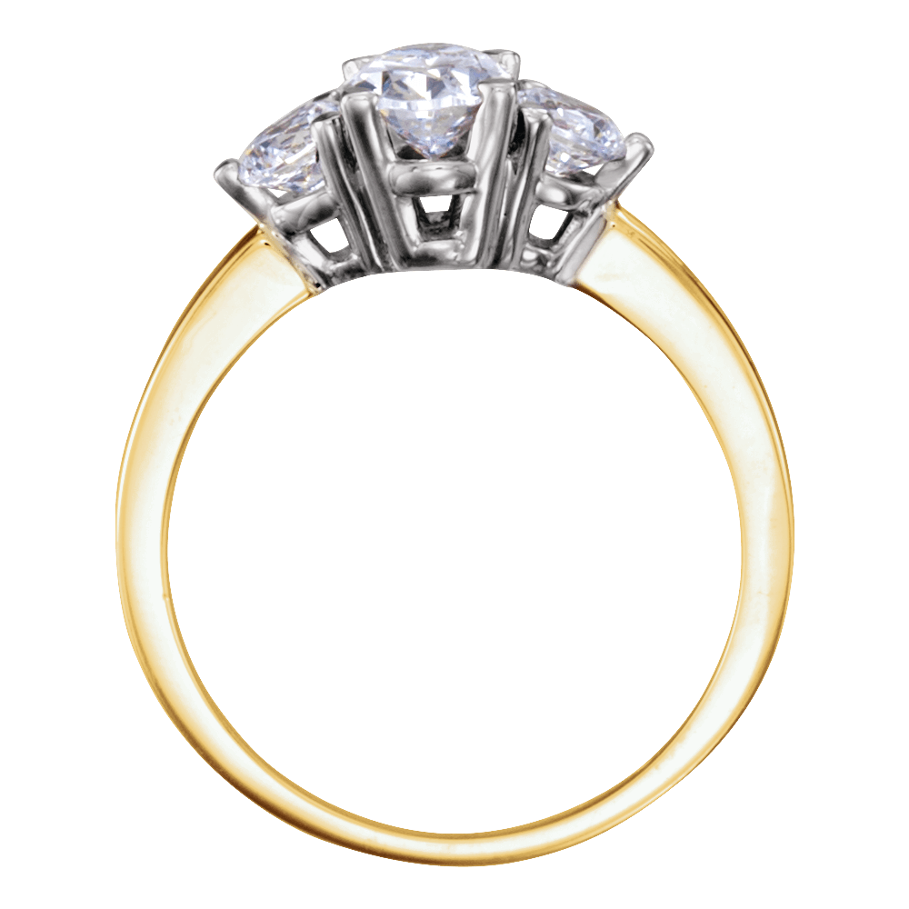 14K Yellow/White Gold 7x5 mm Oval Three-Stone Engagement Ring. 120690:273625:P