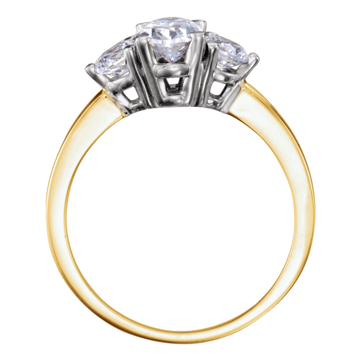 14K Yellow/White Gold 7x5 mm Oval Three-Stone Engagement Ring. 120690:273625:P