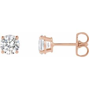 14K Rose Gold 1 CTW Diamond Earrings. 652480:LG632:P