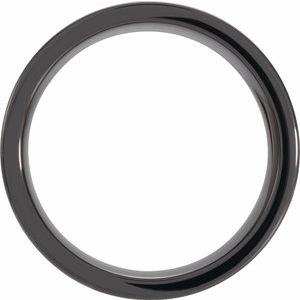 Black Ceramic Antler Wood Inlay 6 mm Comfort-Fit Flat Band. 57967:106:P