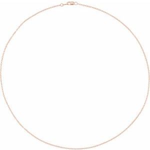 14K Rose Gold  1.3 mm Cable 16" Chain