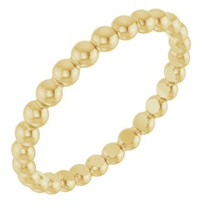 14K Yellow Gold Beaded Stackable Ring. 51090:1020:P