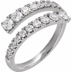 14K White Gold 9/10 CTW Diamond Bypass Ring. 689125:LG601:P