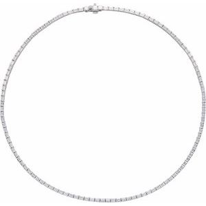 14K White Gold 11 3/4 CTW Diamond Line 16" Necklace. 689128:LG601:P