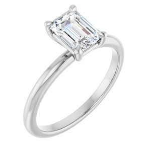14K White Gold Emerald 1 1/4 CTW Diamond Solitaire Engagement Ring. 126764:LG6004:P