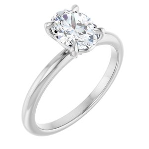 14K White Gold Oval 1 CTW Diamond Solitaire Engagement Ring. 126764:LG6008:P