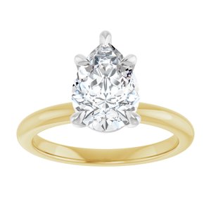 14K Yellow/White Gold 10x7 mm Pear Solitaire Engagement Ring. 126764:918:P